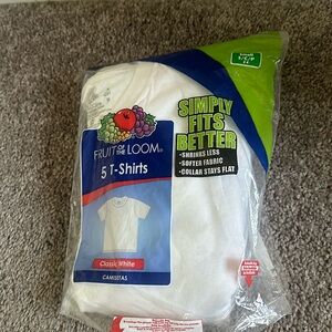 Fruit of the loom white kids t-shirts 5 pack